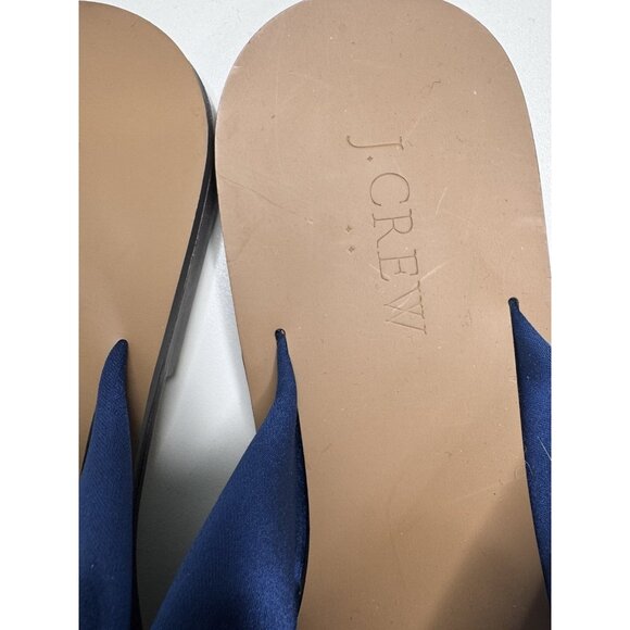 J. Crew Women's Blue Satin Knot Slide Sandals Size 7 - Picture 2 of 9